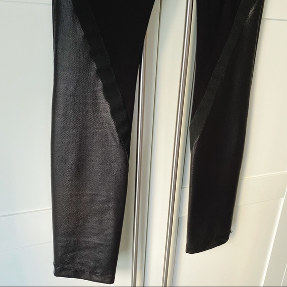 SOLD BCBG Max Azria Black Faux Leather Leggings - Picture 4 of 6